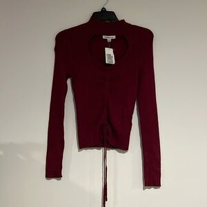 hooked up by IOT maroon top